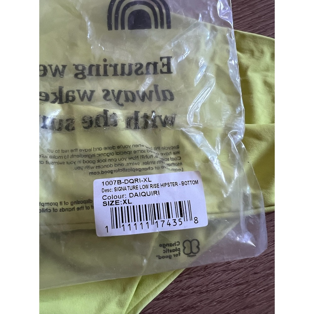 NWT TOAST SWIM Daiquiri Signature Low Rise Hipster Bikini Bottoms Neon Lime XL - Picture 8 of 8